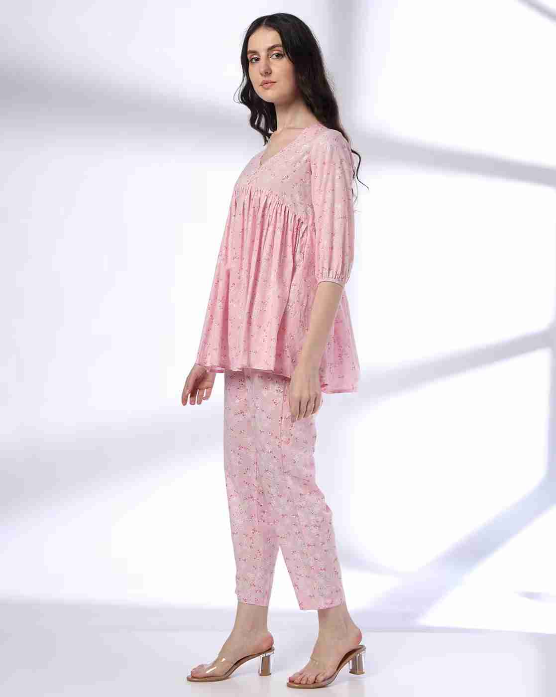 FUSION | Women Floral Print Top & Pants Set|1