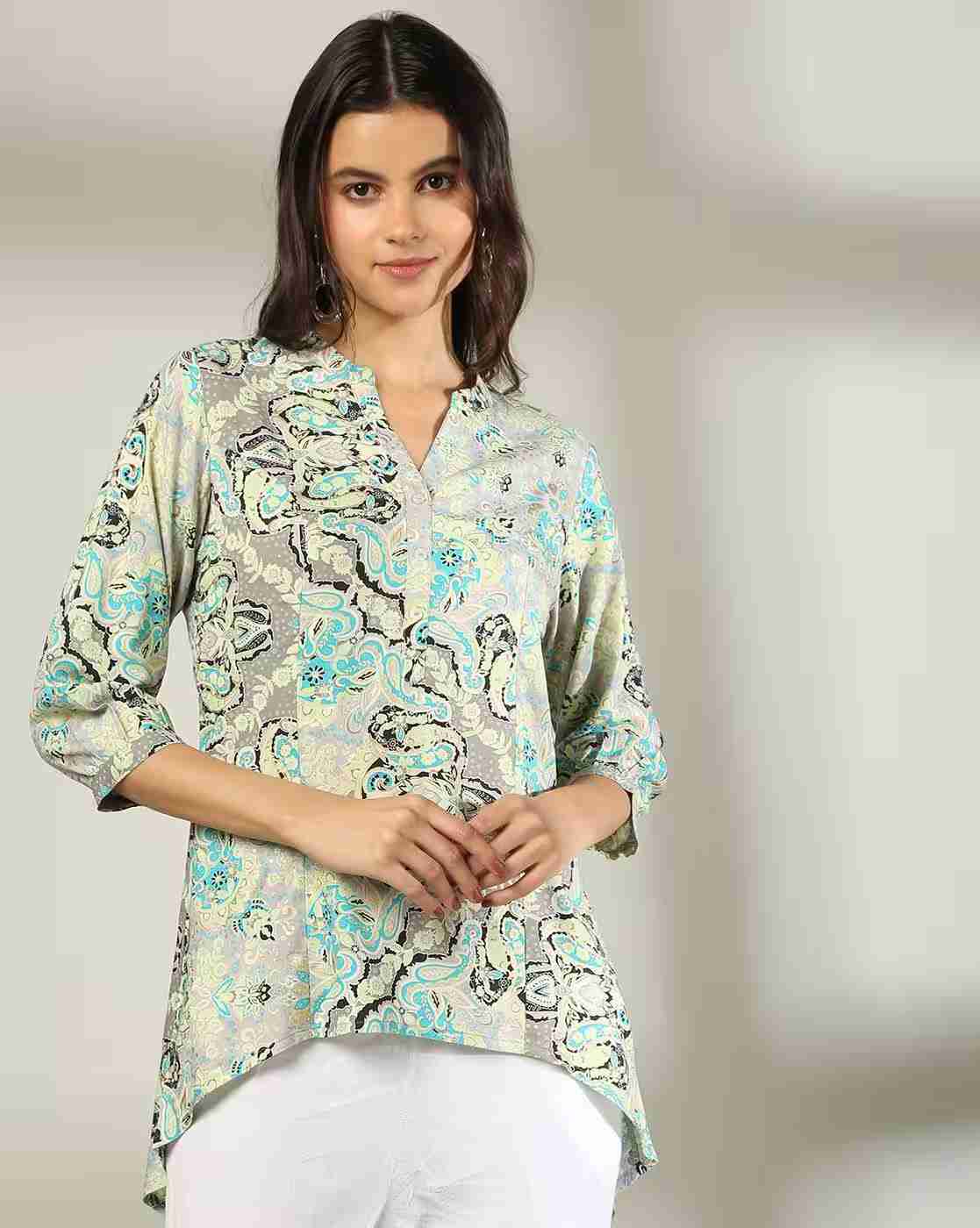FUSION | Women Floral Print A-Line Tunic|0