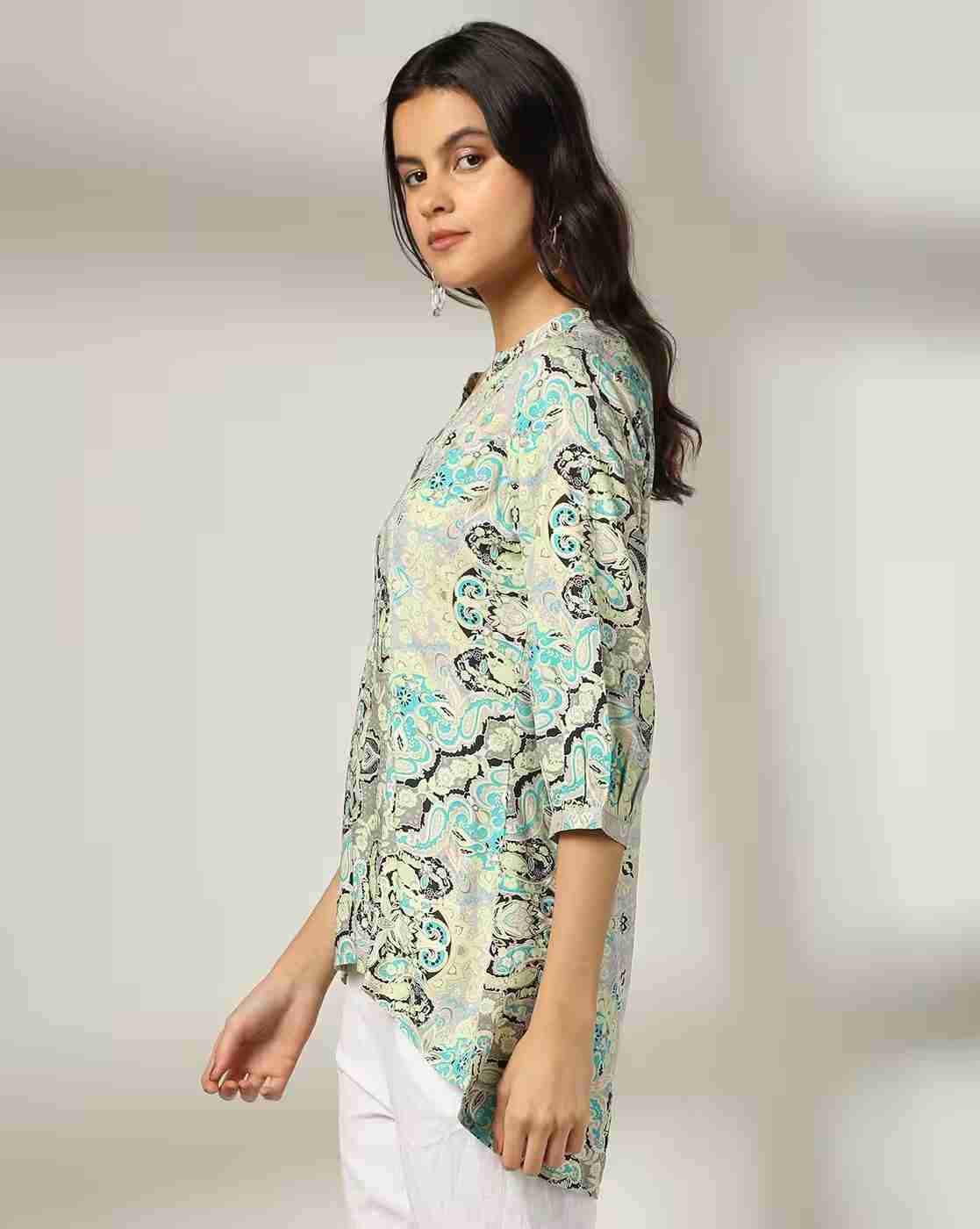 FUSION | Women Floral Print A-Line Tunic|1