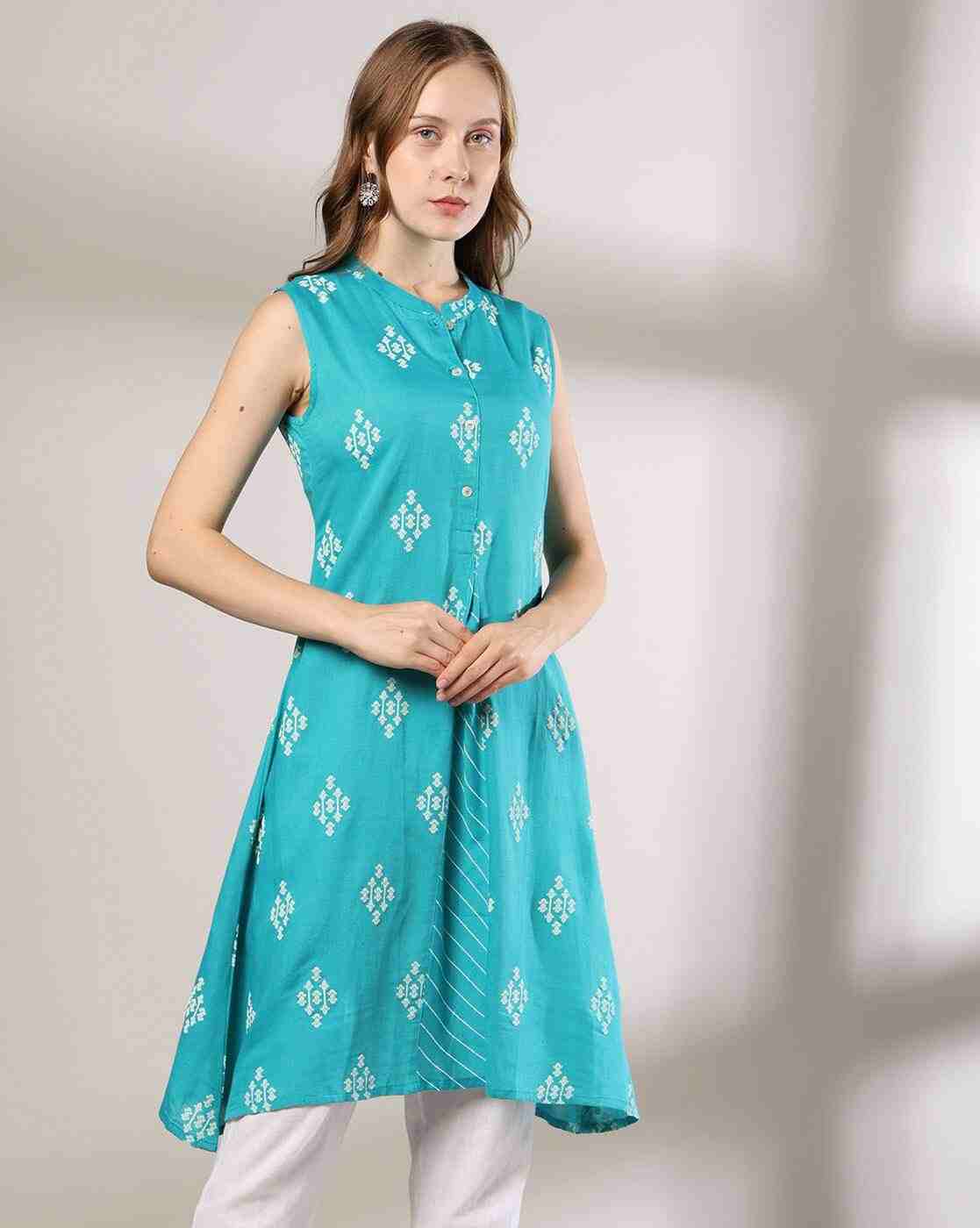 FUSION | Women Printed A-Line Kurta|0