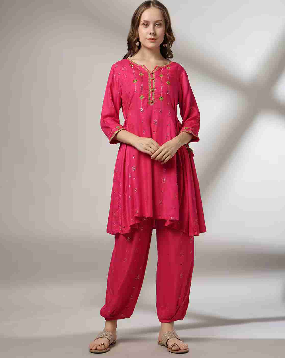 FUSION | Women Embroidered Kurti & Salwar Set|0