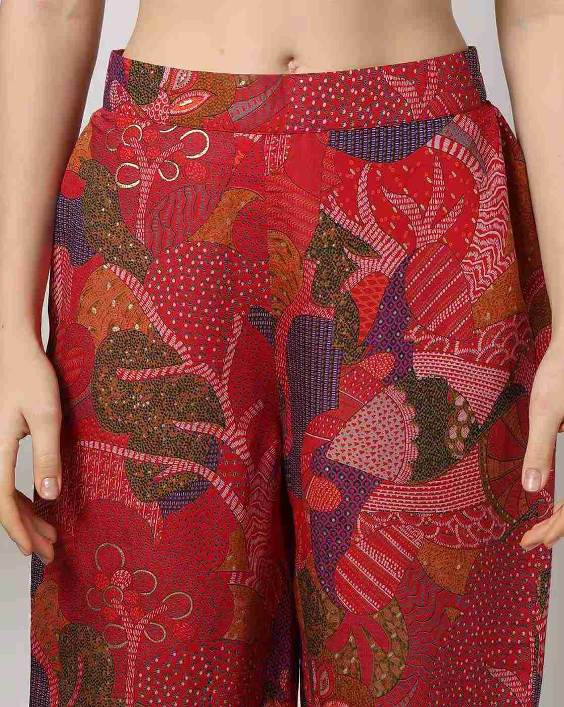 FUSION | Women Printed A-Line Kurta with Palazzos|4