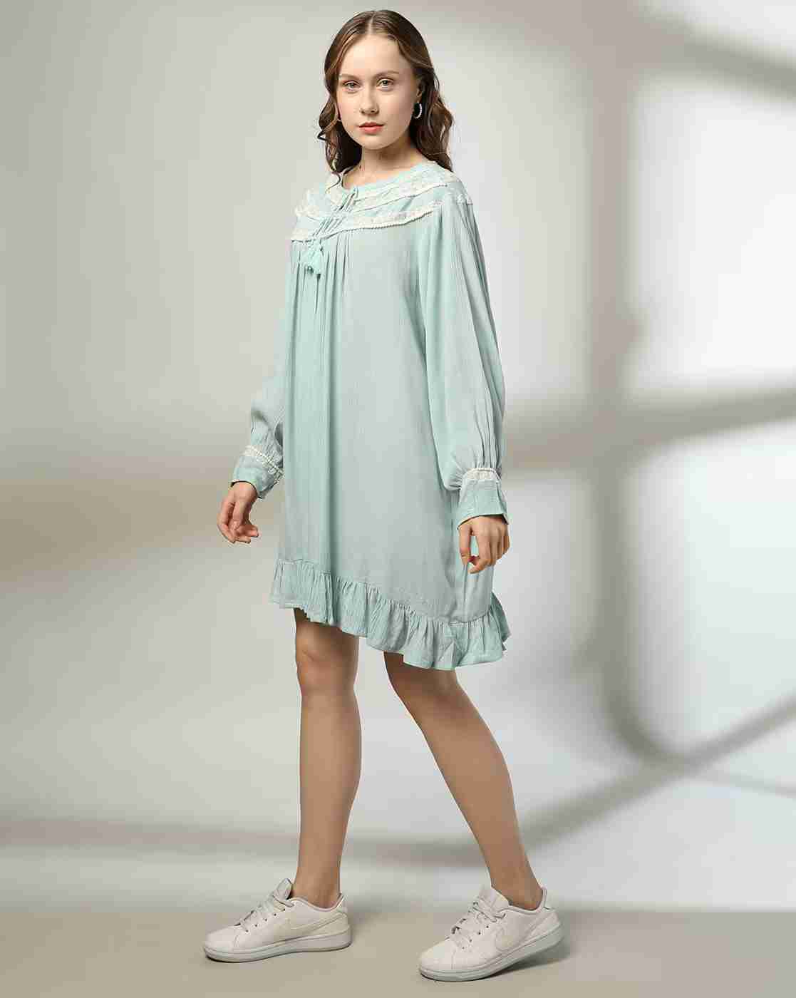 FUSION | Women Embroidered Mini Tent Dress|2