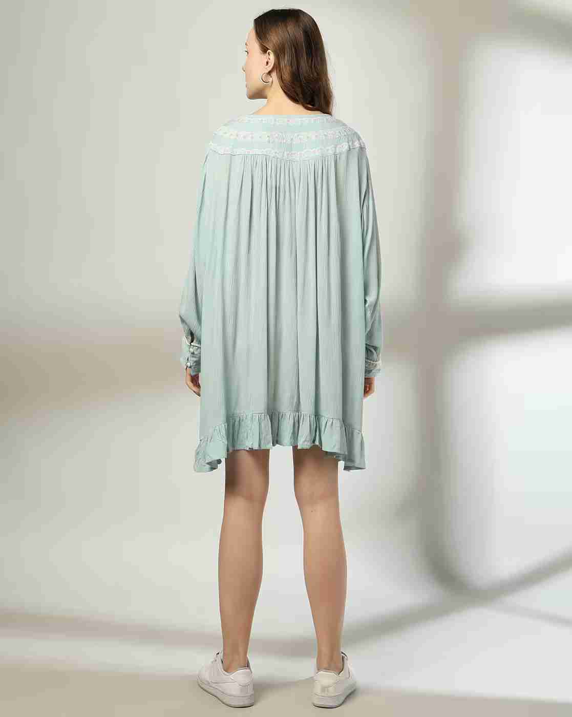 FUSION | Women Embroidered Mini Tent Dress|3