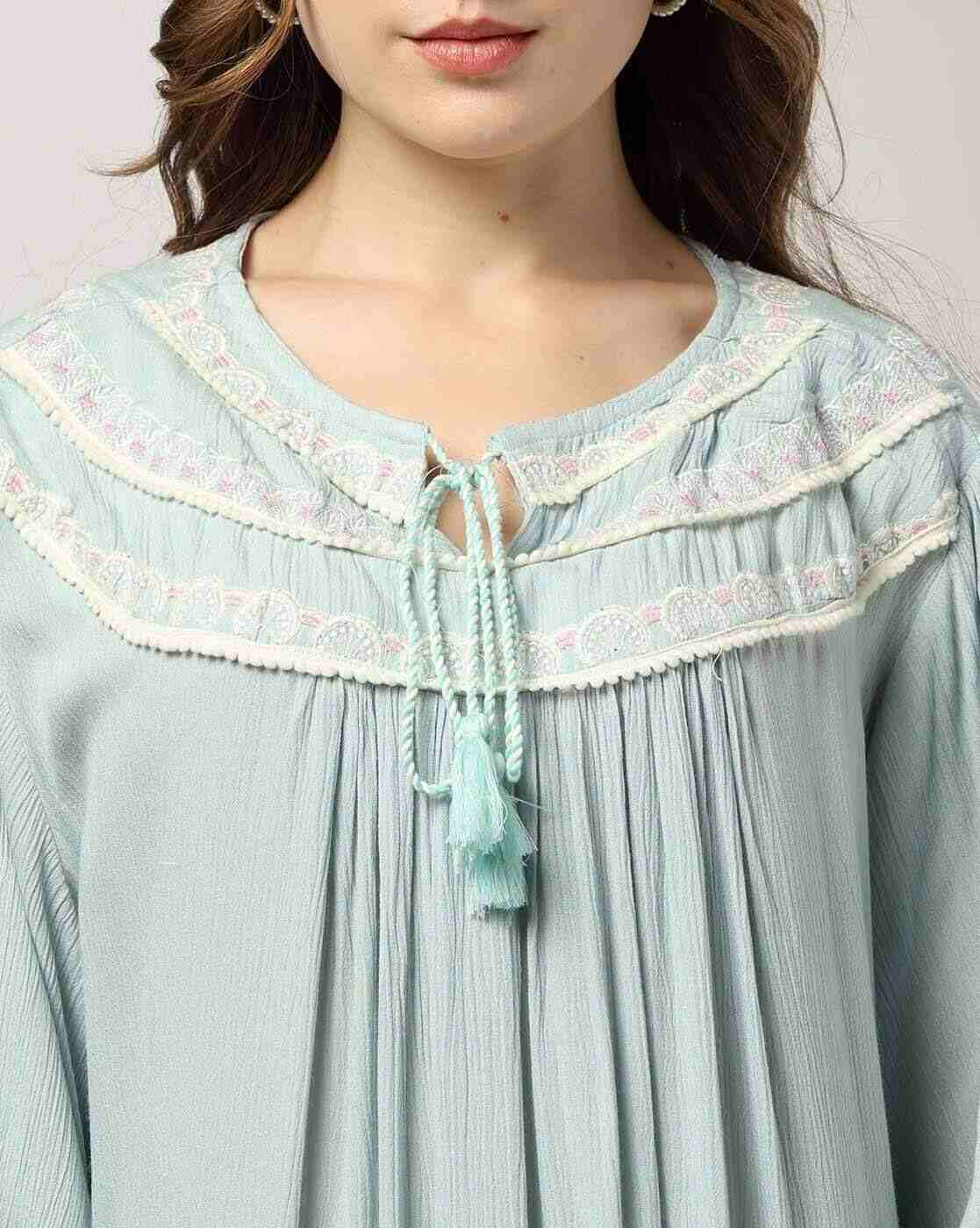 FUSION | Women Embroidered Mini Tent Dress|4