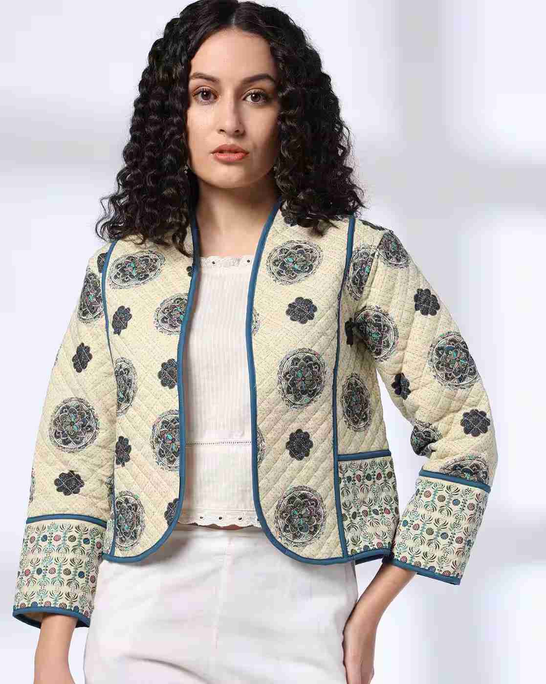 FUSION | Women Floral Print Relaxed Fit Jacket|0