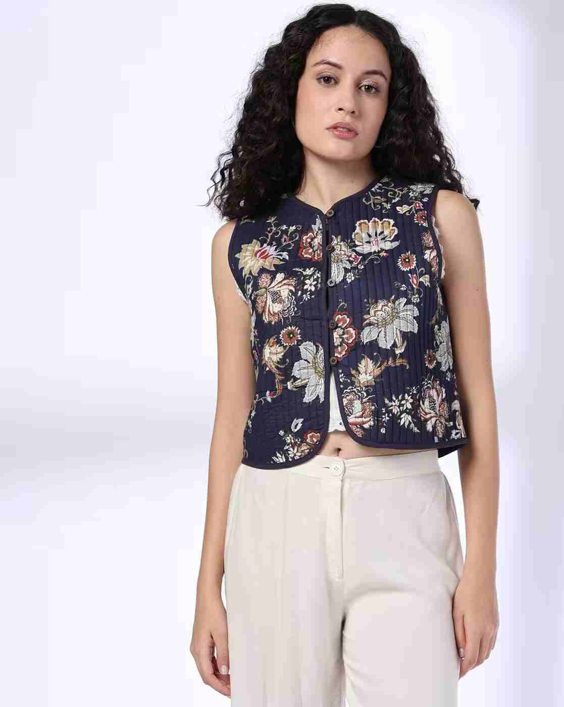 FUSION | Women Floral Print Relaxed Fit Jacket|0