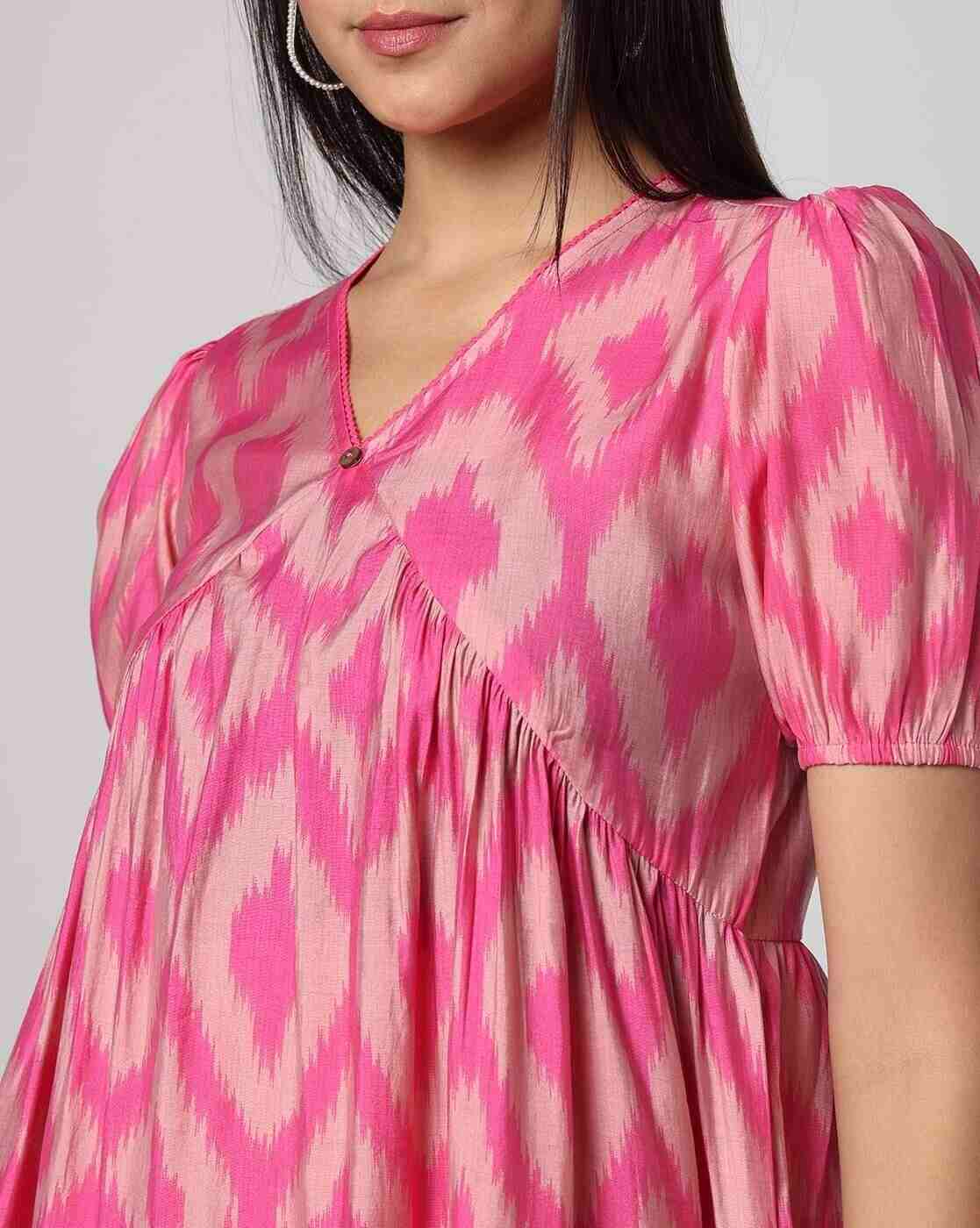 FUSION | Women Ikat Print Tiered Dress|3