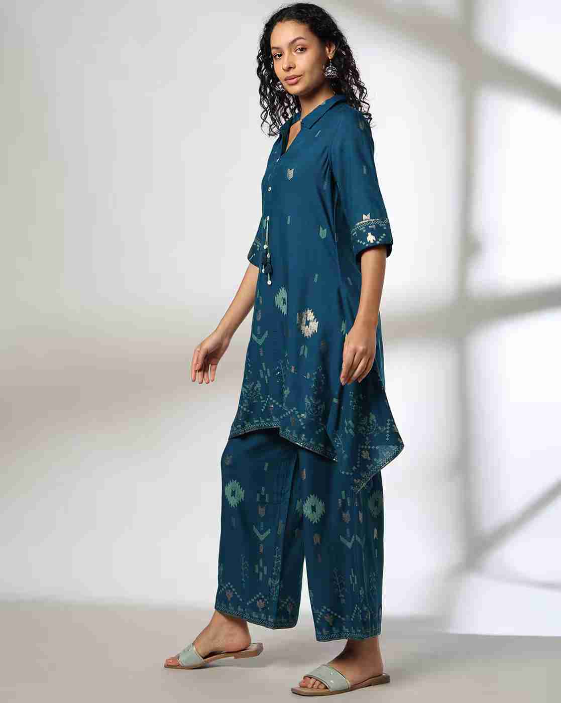 FUSION | Women Printed A-Line Kurta & Pants Set|1