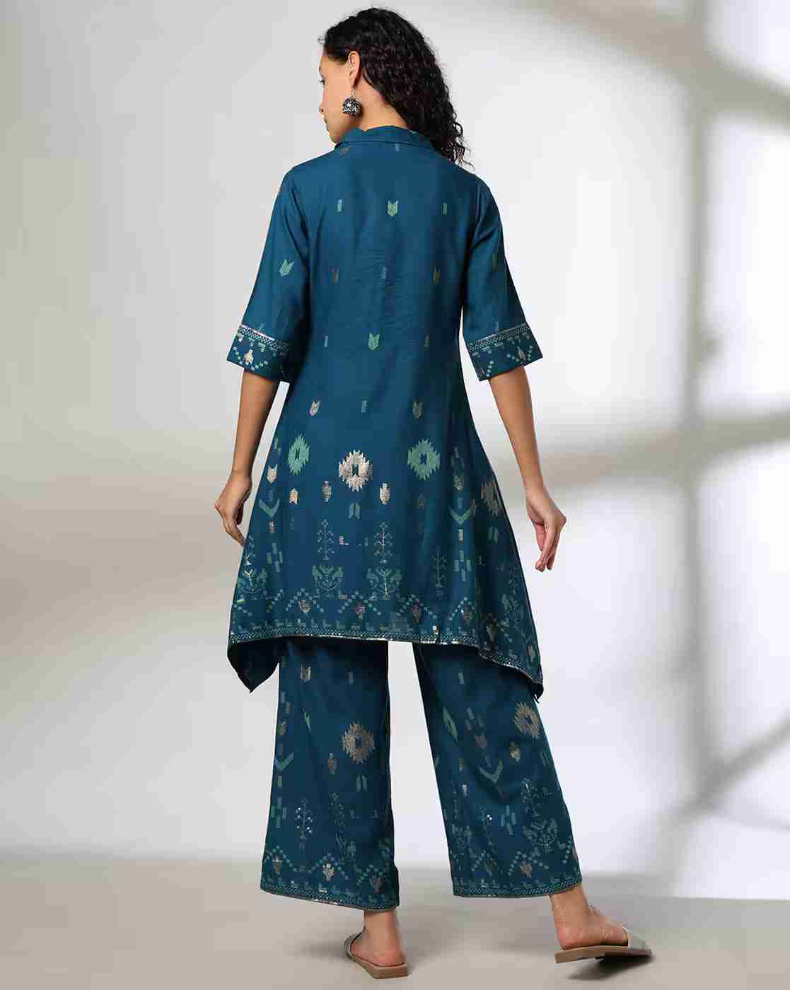 FUSION | Women Printed A-Line Kurta & Pants Set|2
