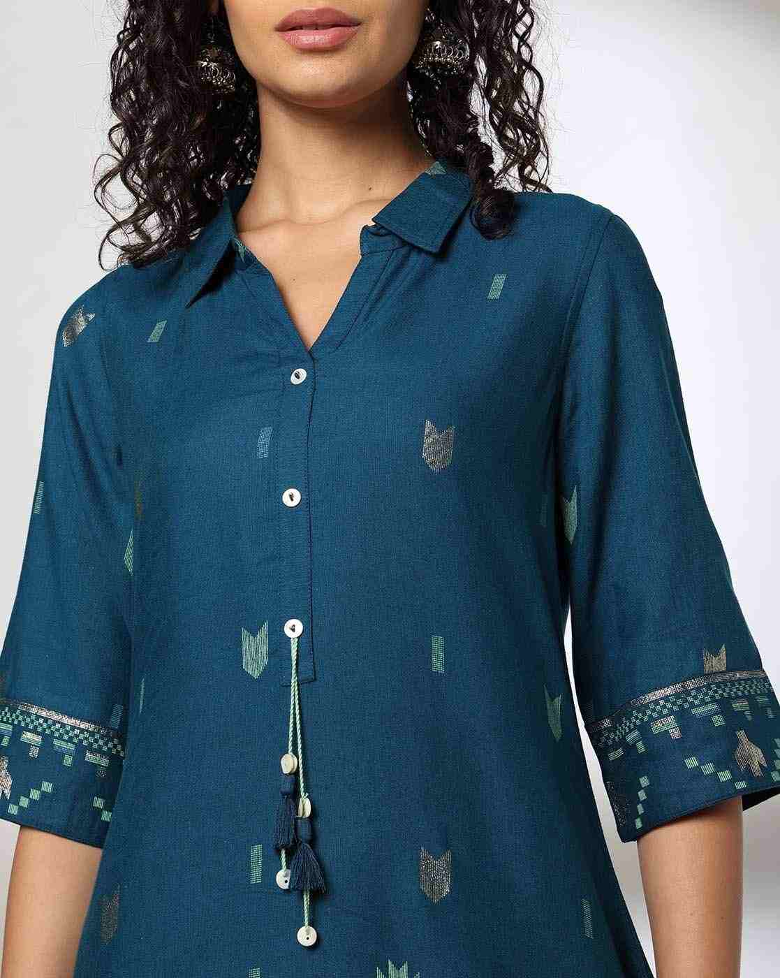 FUSION | Women Printed A-Line Kurta & Pants Set|3