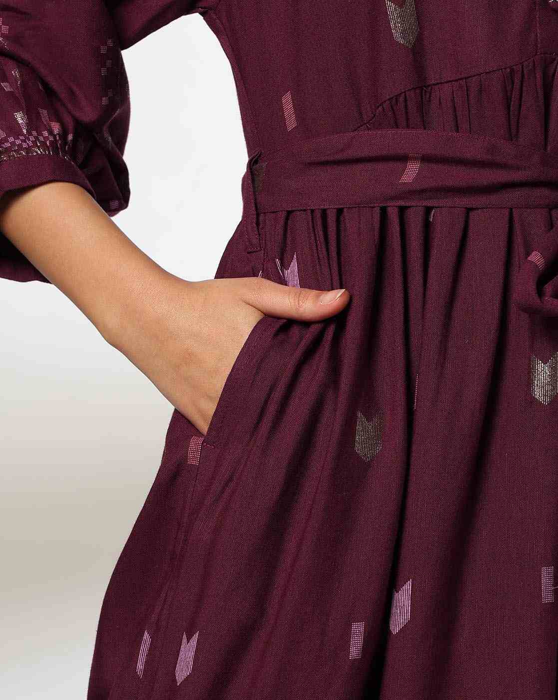 FUSION | Women Printed Fit & Flare Dress with Tie-Up Waist|4