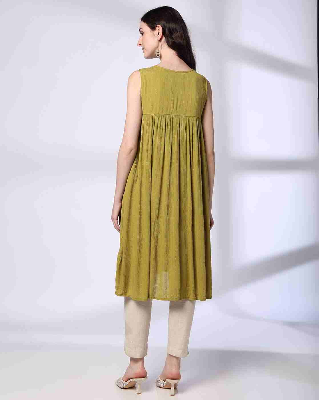 FUSION | Women Relaxed Fit Tunic with Embroidered Yoke|2