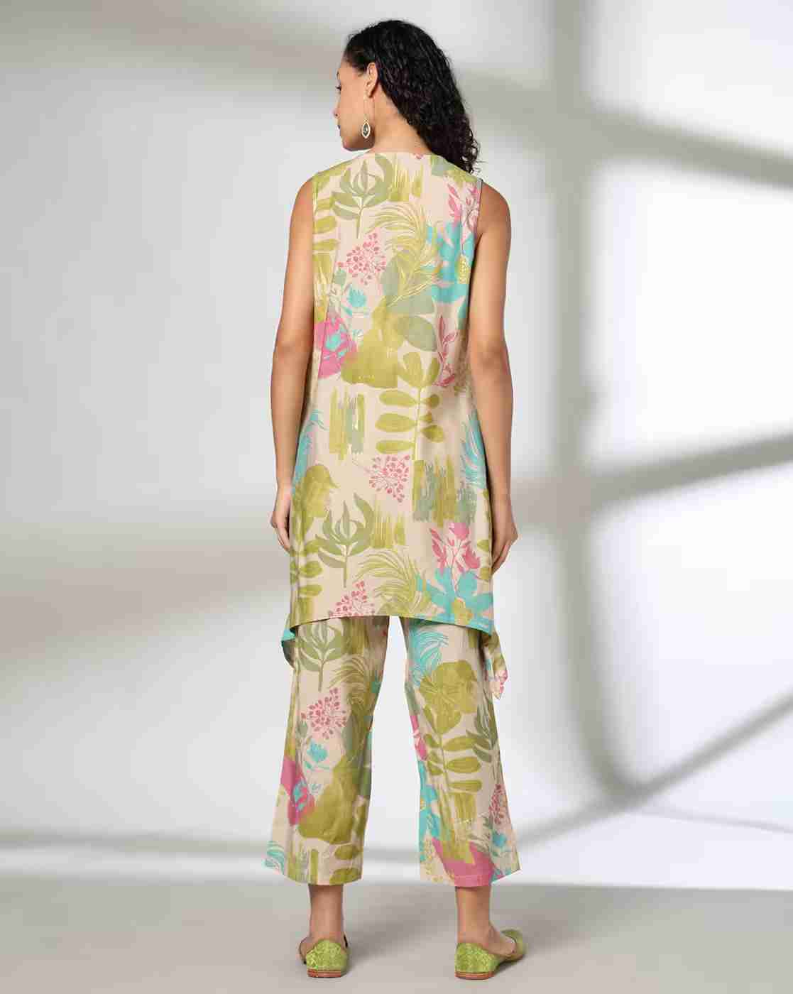 FUSION | Women Floral Print A-Line Kurta & Palazzos Set|2