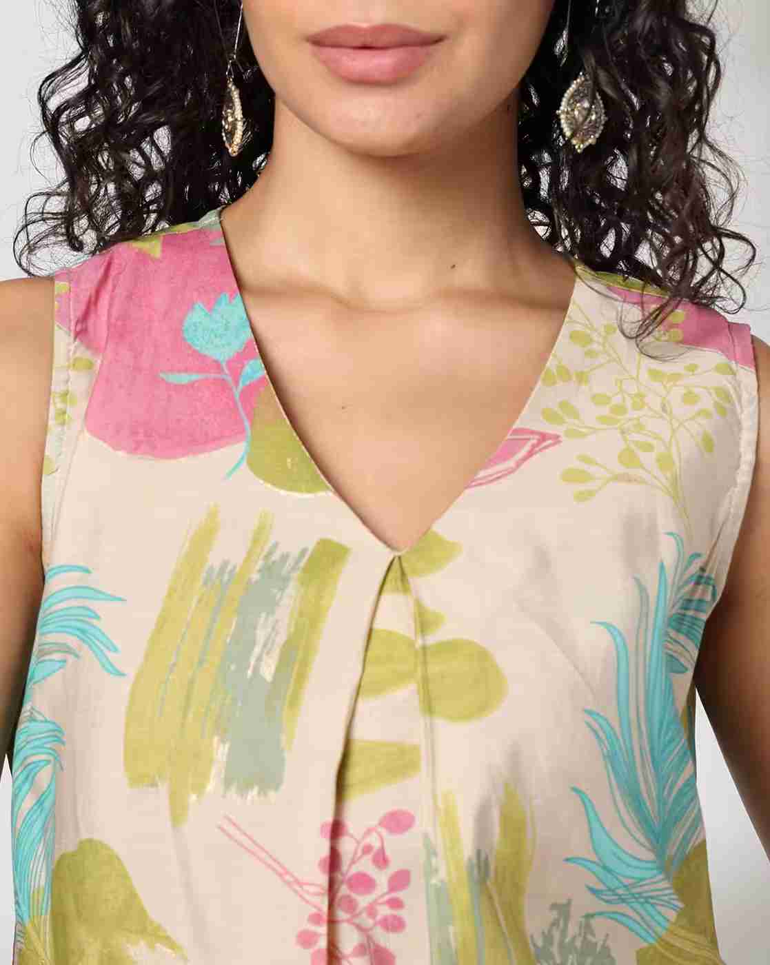 FUSION | Women Floral Print A-Line Kurta & Palazzos Set|3