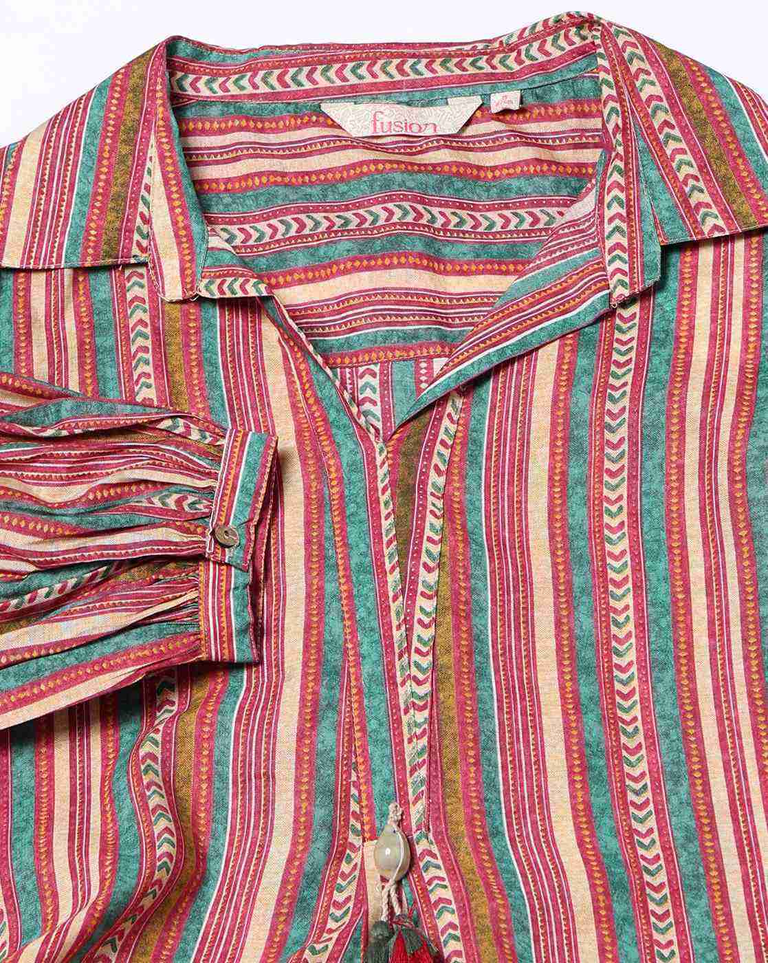 FUSION | Women Striped Straight Kurta & Salwar Set|5