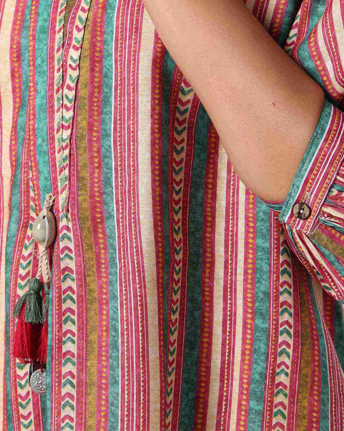 FUSION | Women Striped Straight Kurta & Salwar Set|7