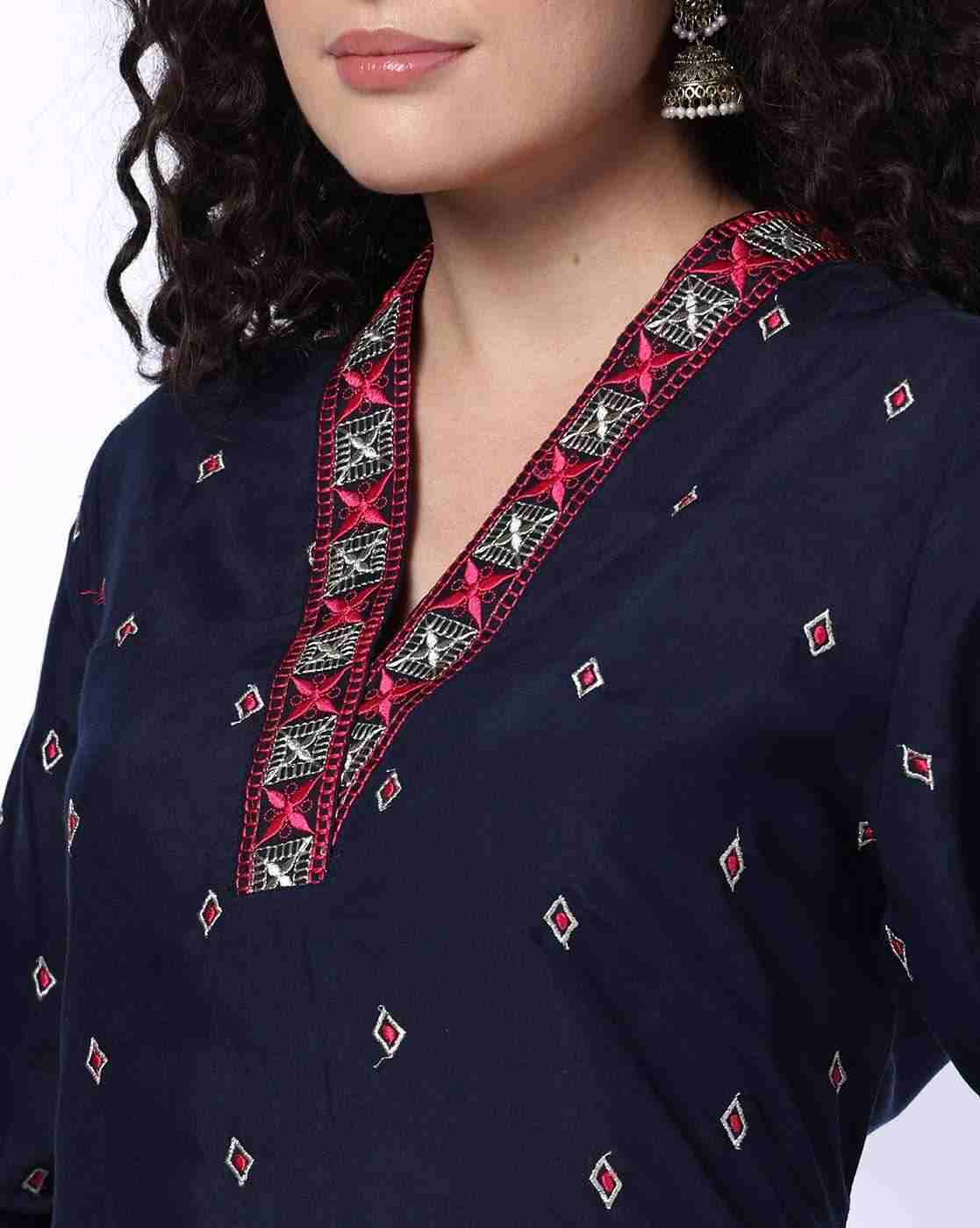 FUSION | Women Embroidered Kite Shaped Kurta & Pants Set|3
