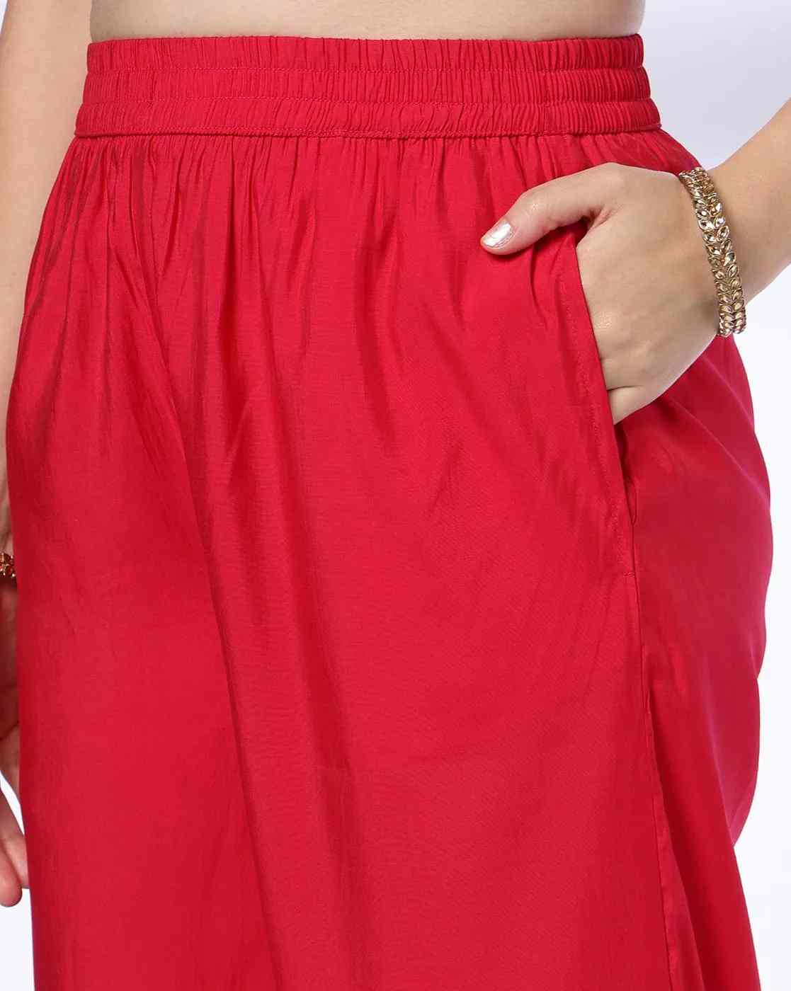 FUSION | Women Embroidered Kite Shaped Kurta & Pants Set|4