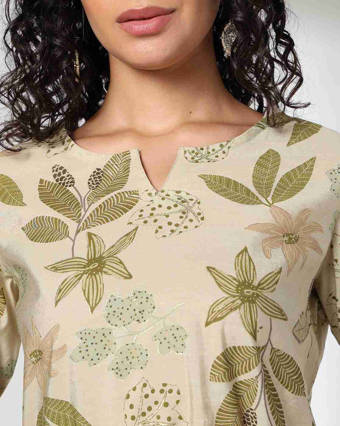 FUSION | Women Floral Print Kurta & Pants Set|3