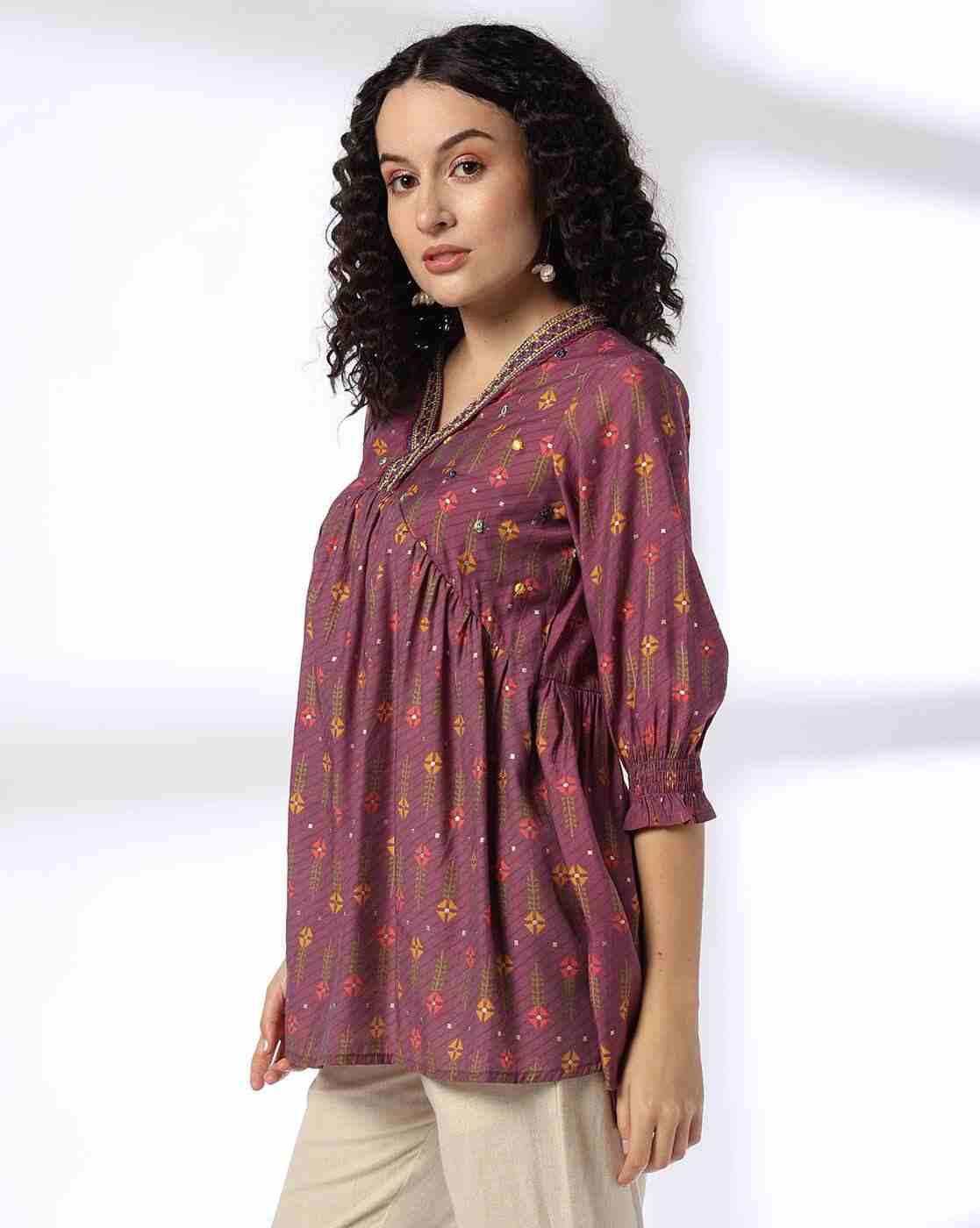 FUSION | Women Printed A-Line Kurta|1