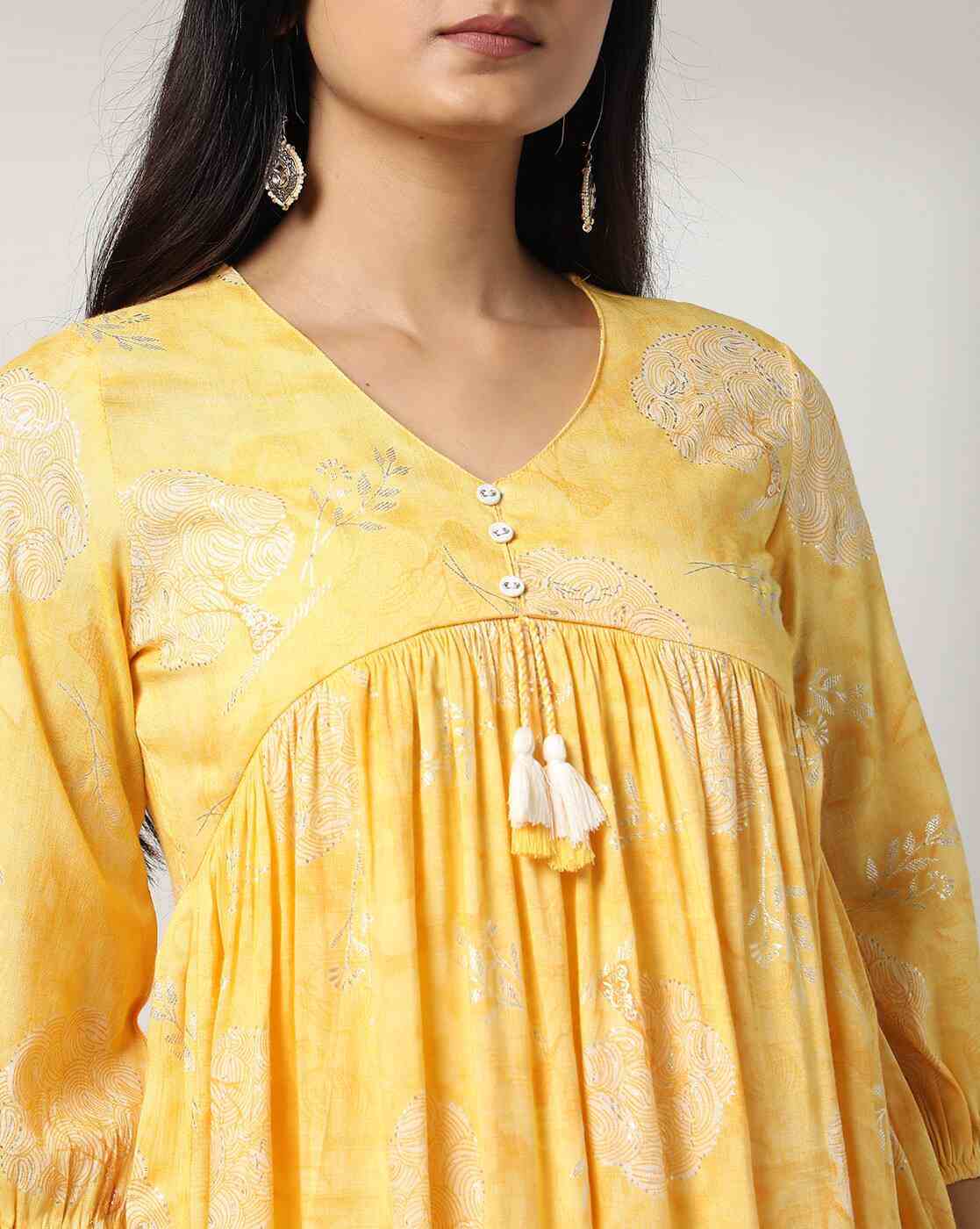 FUSION | Women Foil Print Alia Cut Tunic|3