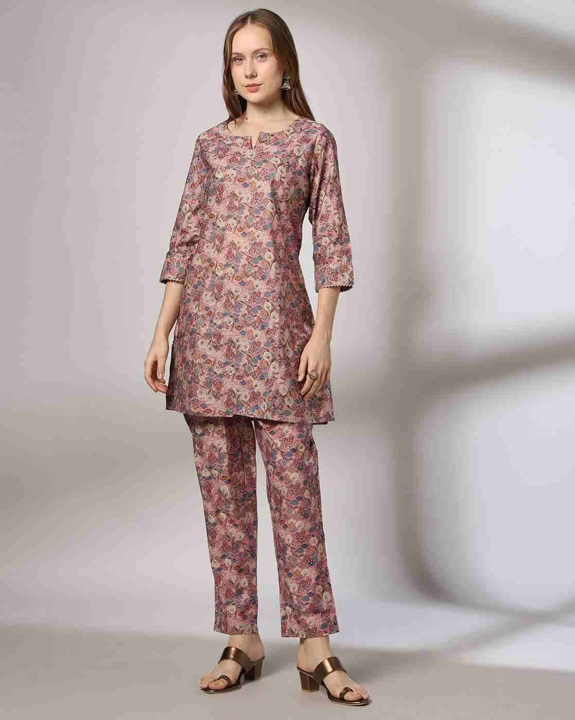 FUSION | Women Floral Print Kurta & Pants Set|0