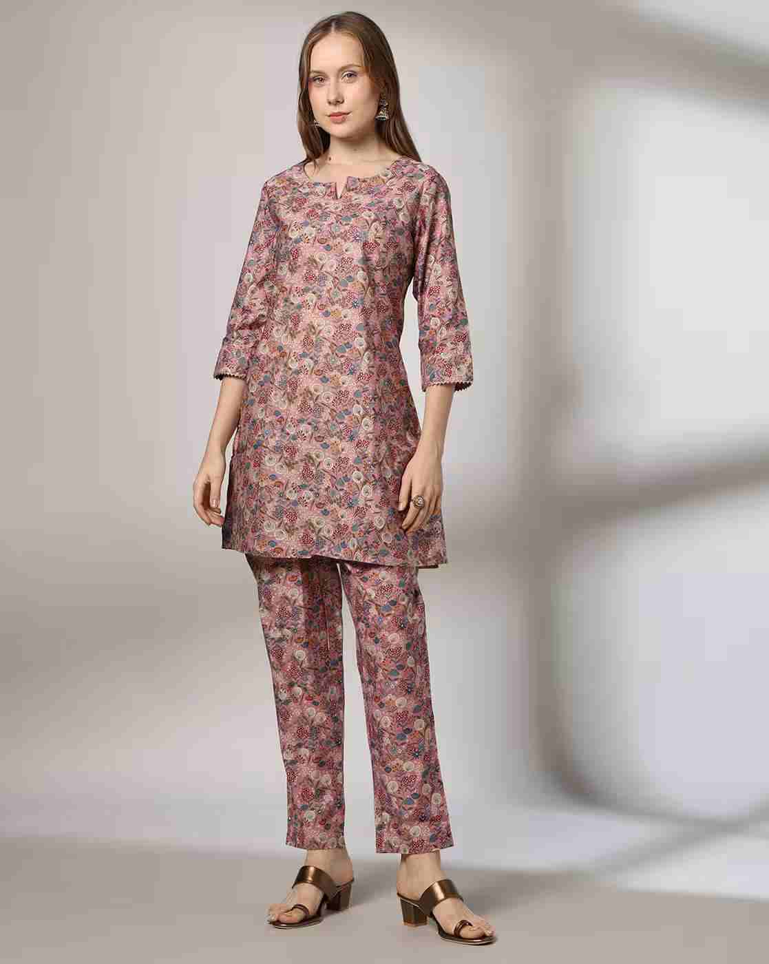 FUSION | Women Floral Print Kurta & Pants Set|0
