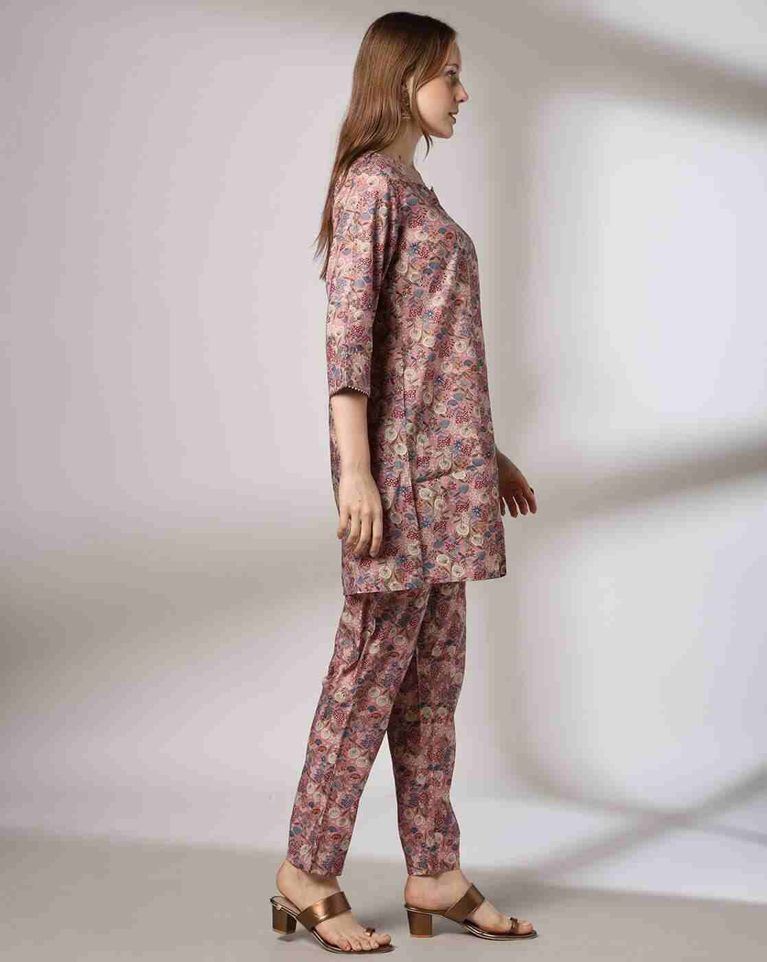 FUSION | Women Floral Print Kurta & Pants Set|1