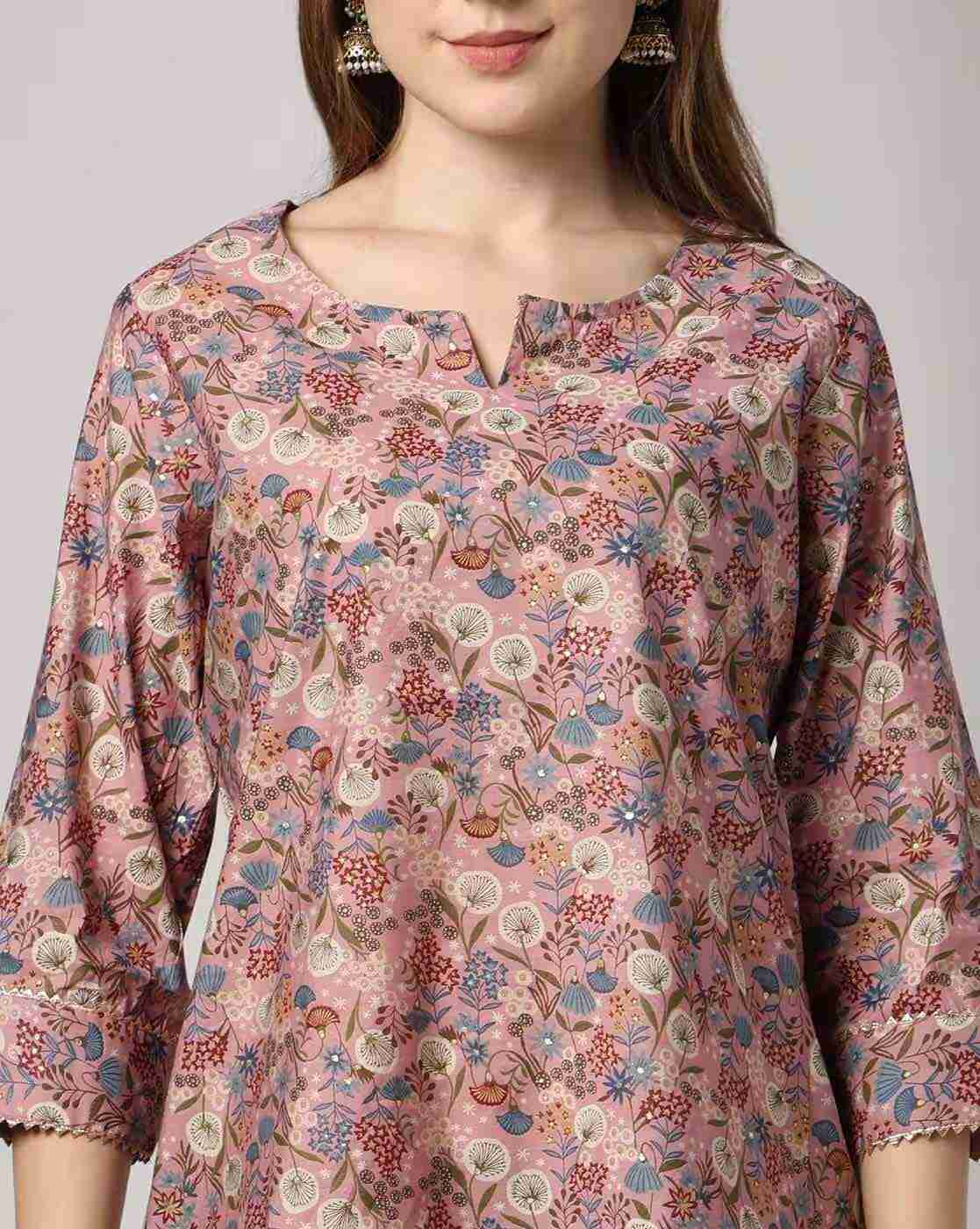 FUSION | Women Floral Print Kurta & Pants Set|3