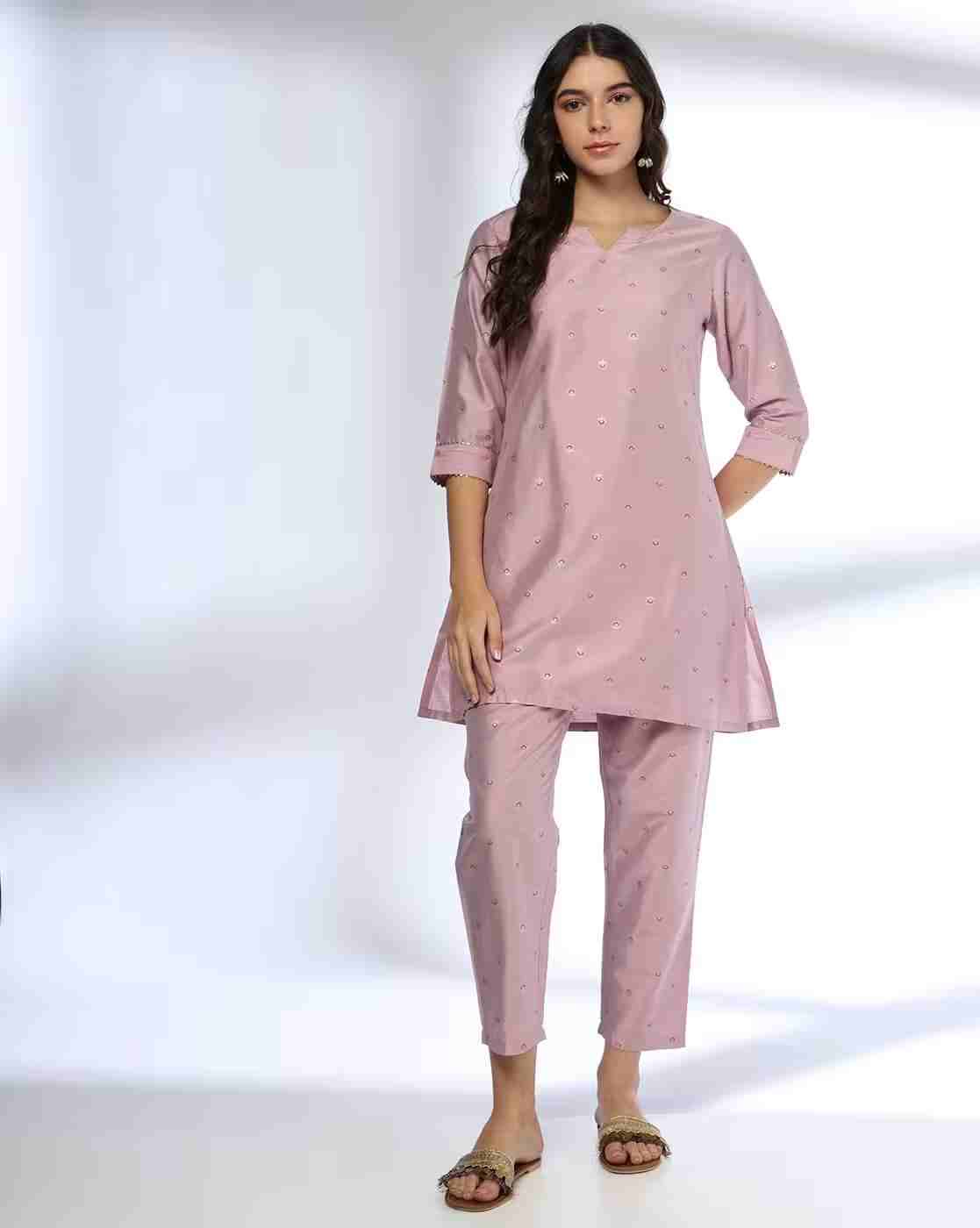 FUSION | Women Floral Print Straight Kurta & Pants Set|0