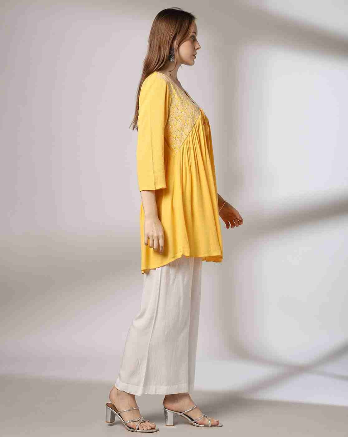 FUSION | Women Embroidered A-Line Kurta|1
