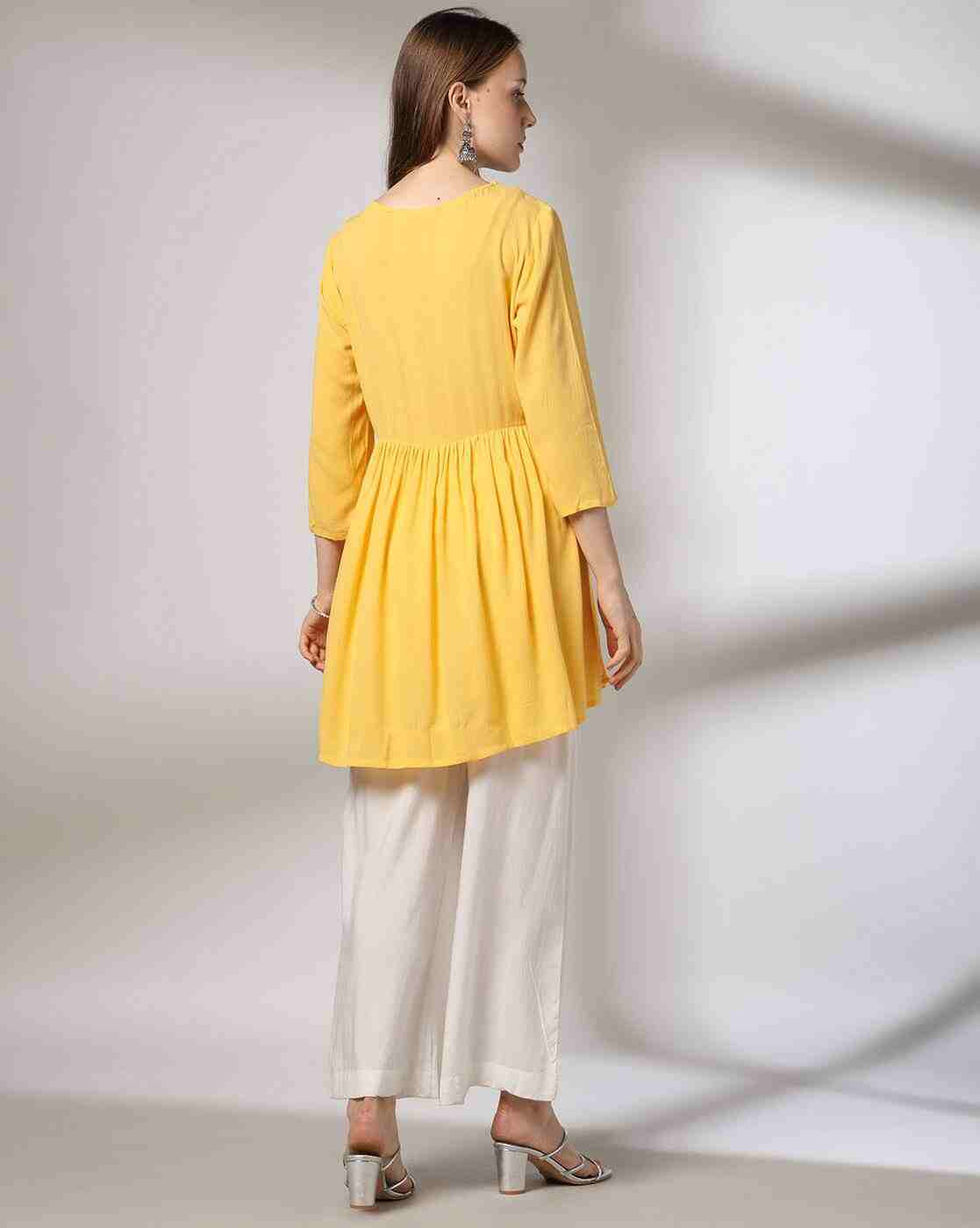 FUSION | Women Embroidered A-Line Kurta|2