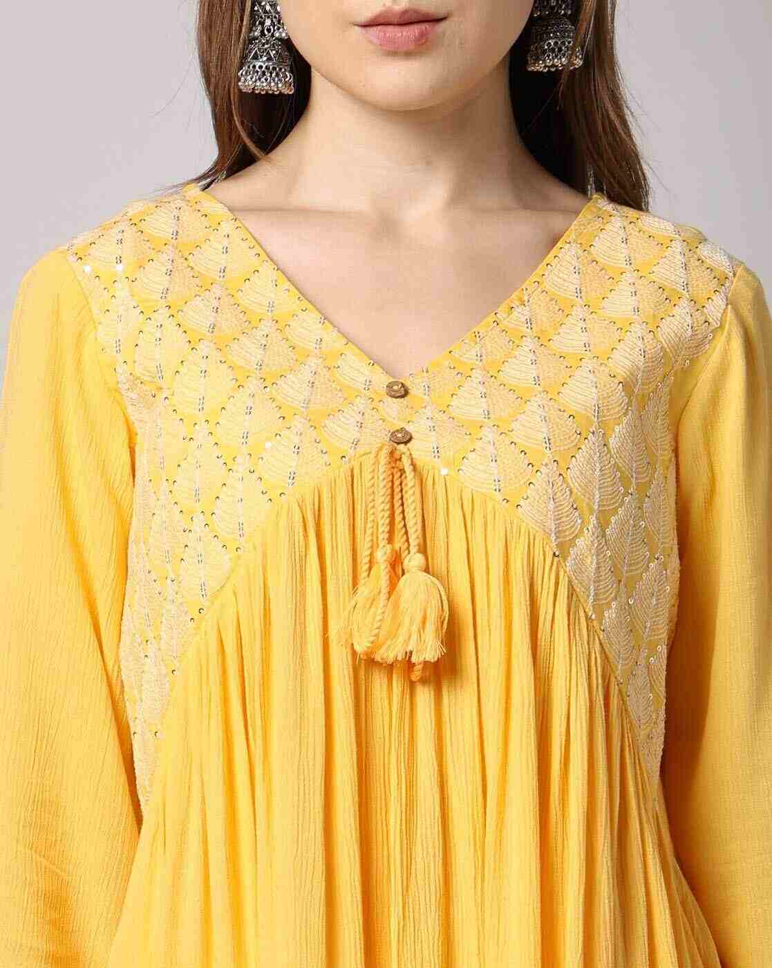 FUSION | Women Embroidered A-Line Kurta|3