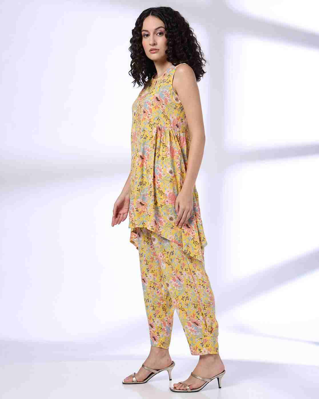 FUSION | Women Floral Print A-Line Kurta & Salwar Set|1