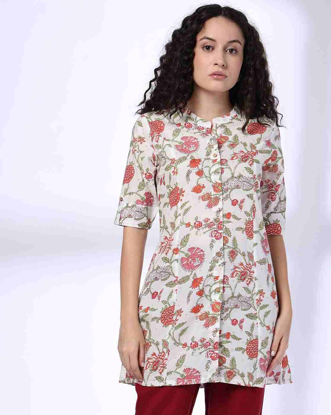 FUSION | Women Floral Print A-Line Kurta|0