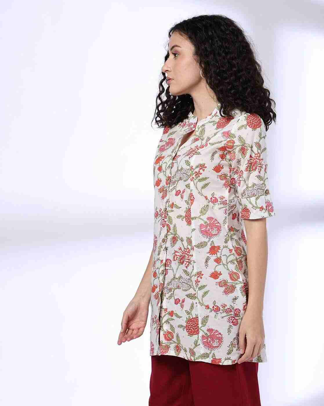 FUSION | Women Floral Print A-Line Kurta|1