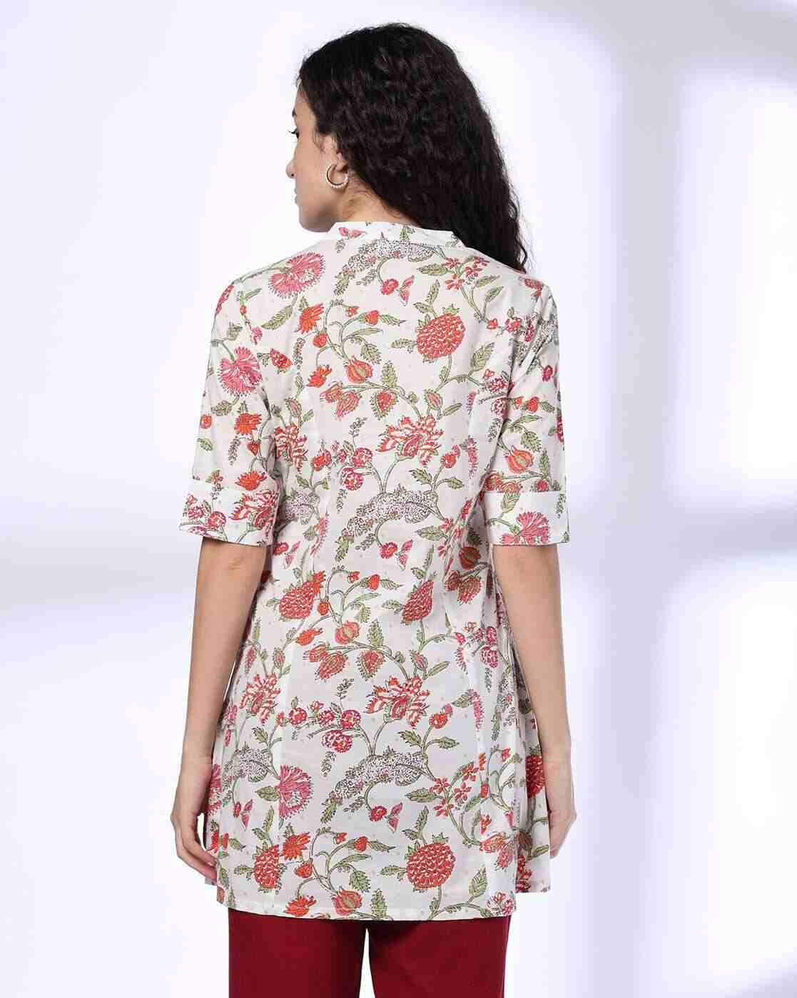 FUSION | Women Floral Print A-Line Kurta|2