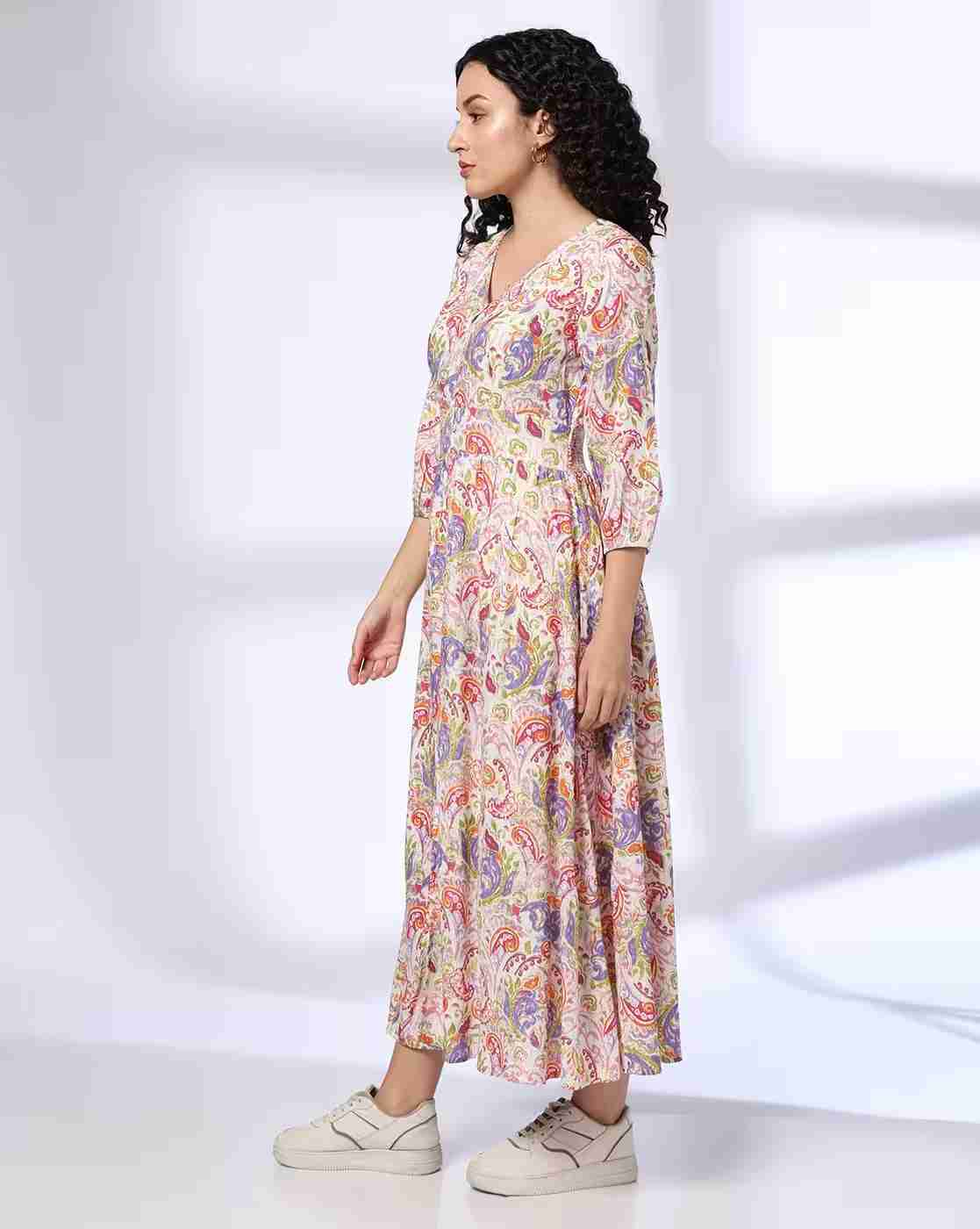 FUSION | Women Printed Fit & Flare Dress|1