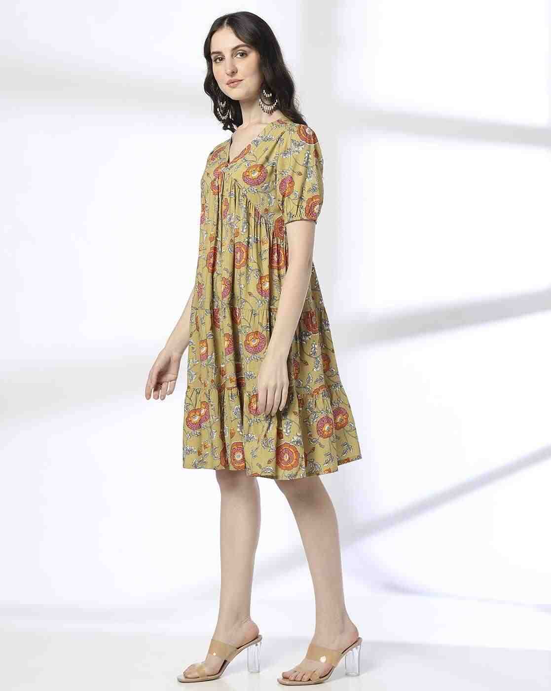 FUSION | Women Floral Print Tiered Dress|1
