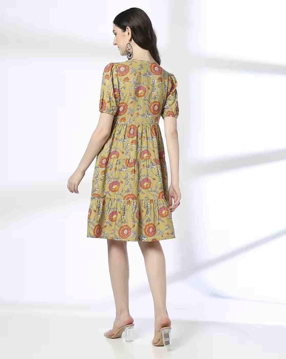 FUSION | Women Floral Print Tiered Dress|2