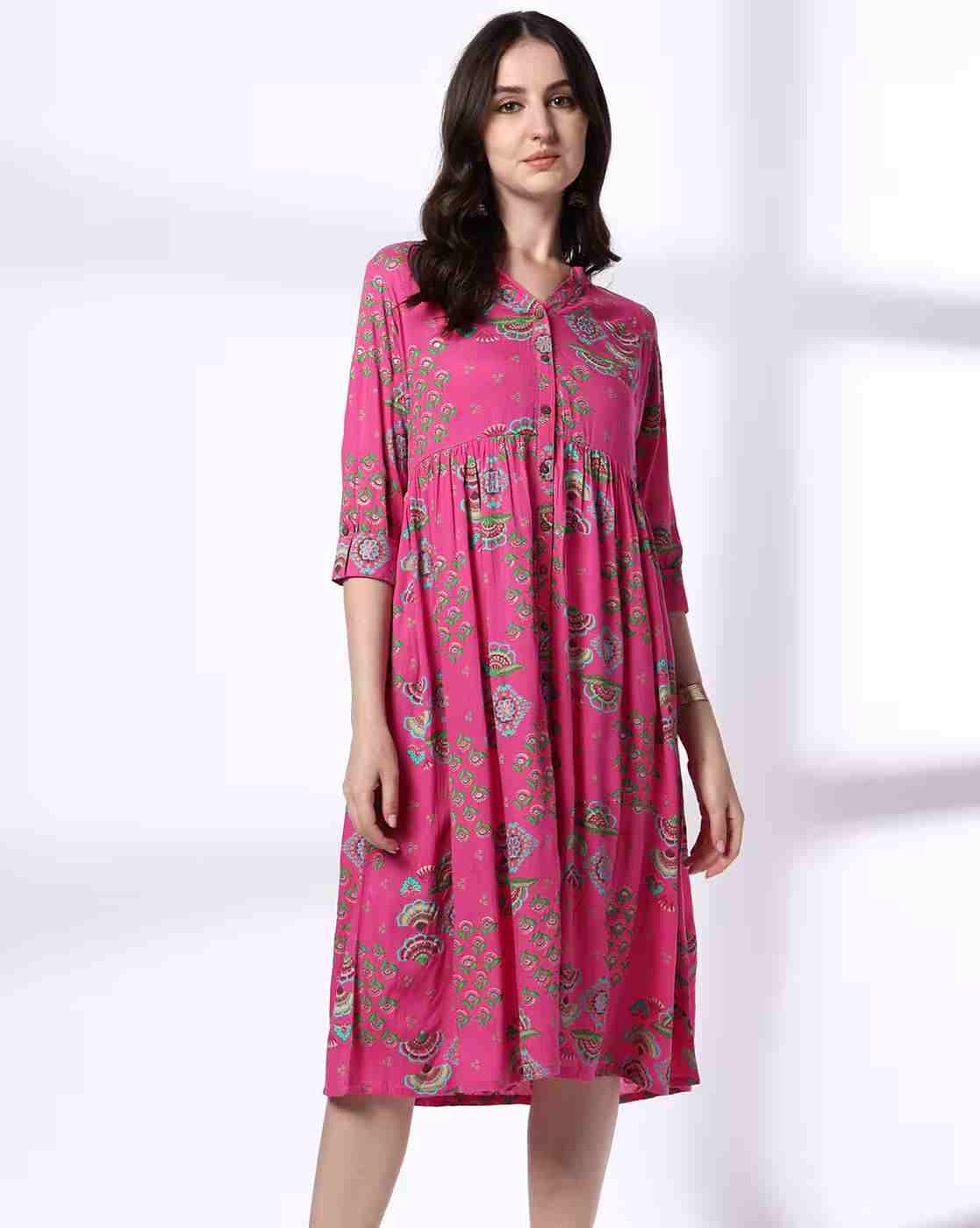 FUSION | Women Floral Print Fit & Flare Dress|0