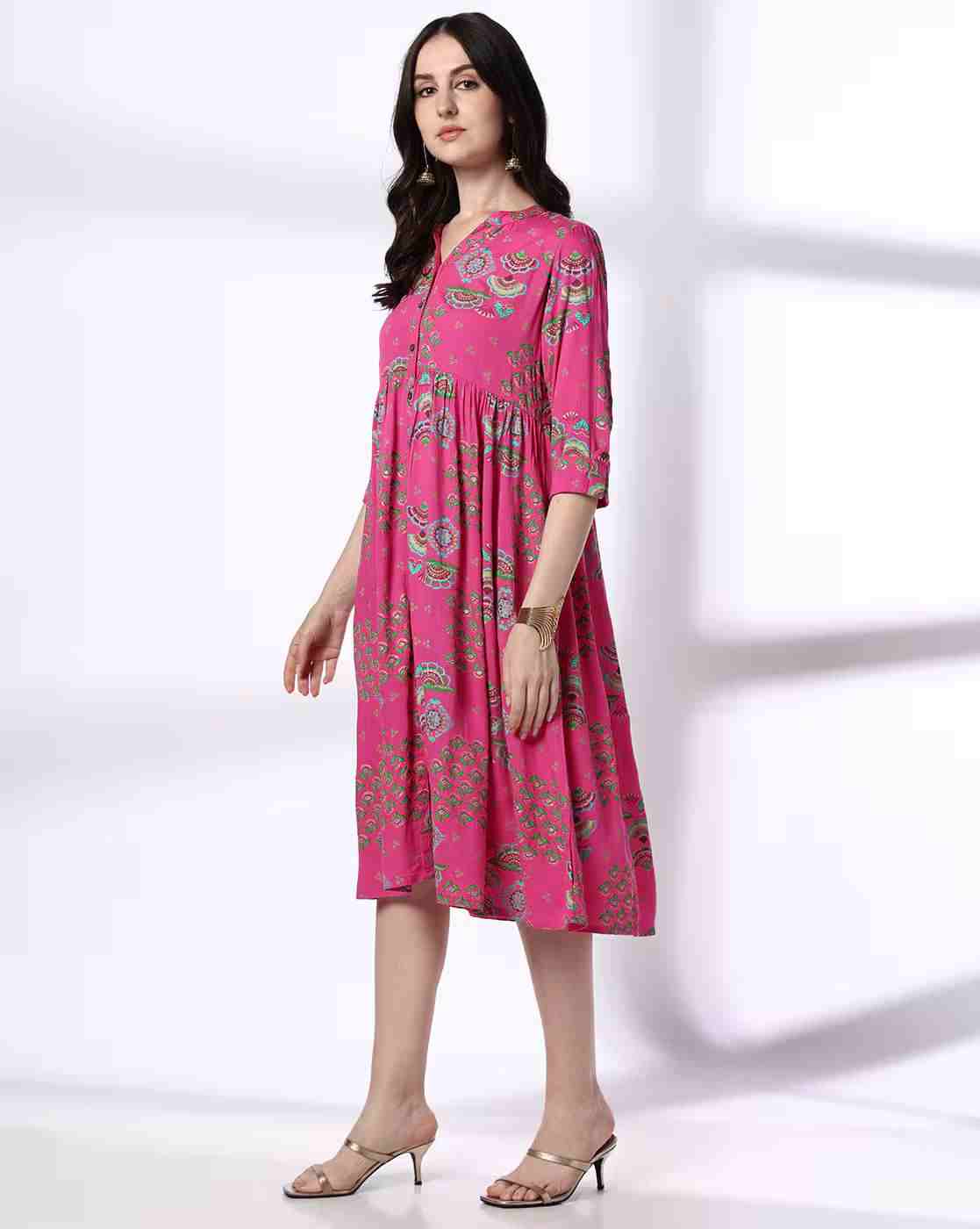 FUSION | Women Floral Print Fit & Flare Dress|1