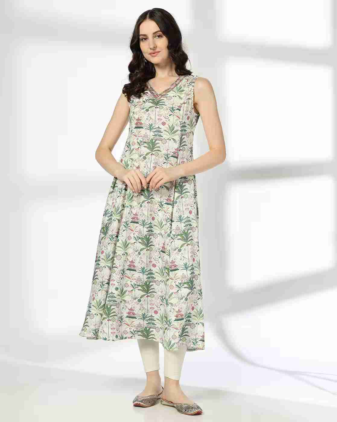 FUSION | Women Tropical Print A-Line Dress|0