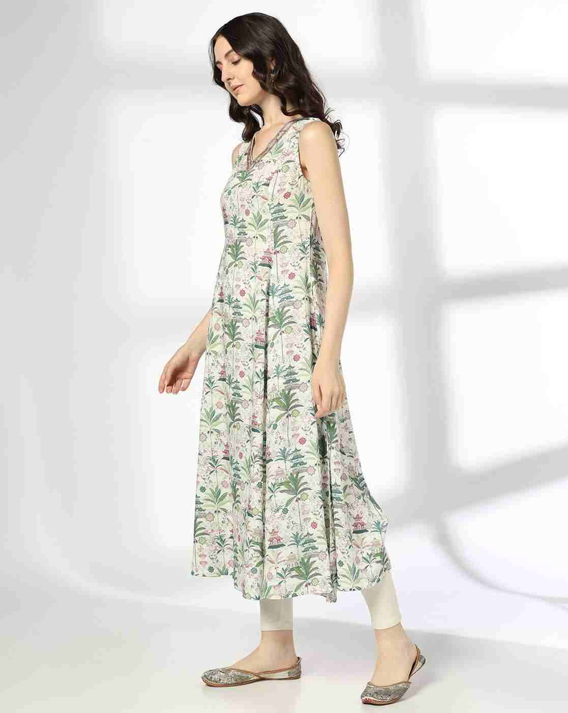 FUSION | Women Tropical Print A-Line Dress|1
