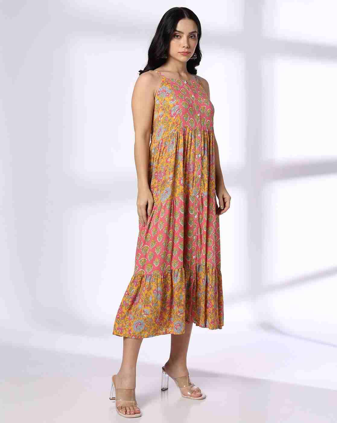 FUSION | Women Floral Print Tiered Dress|1