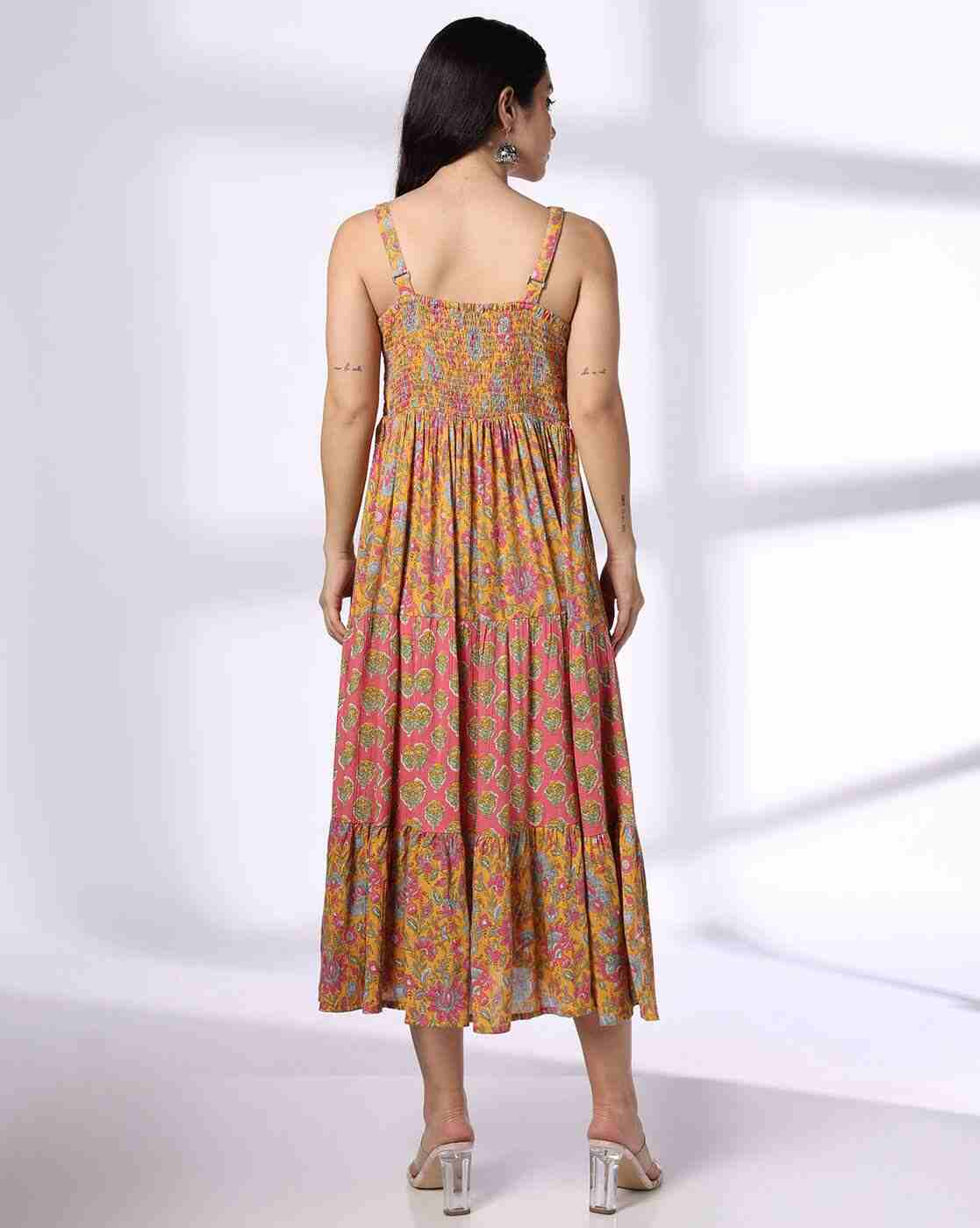 FUSION | Women Floral Print Tiered Dress|2