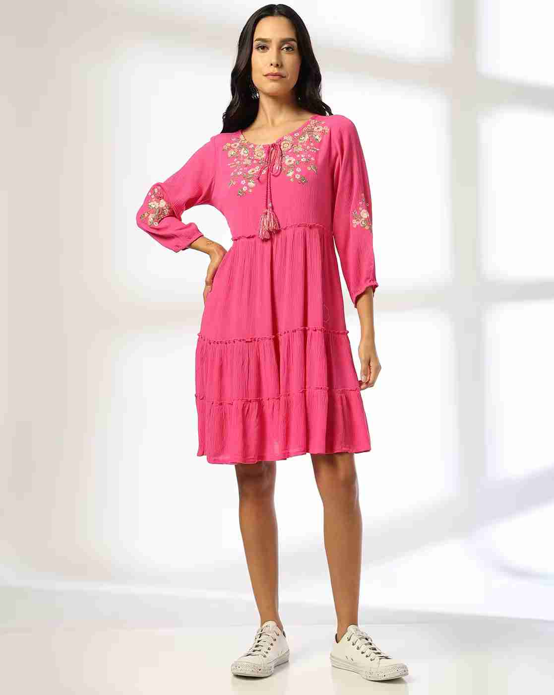 FUSION | Women Floral Print Tiered Tunic|0