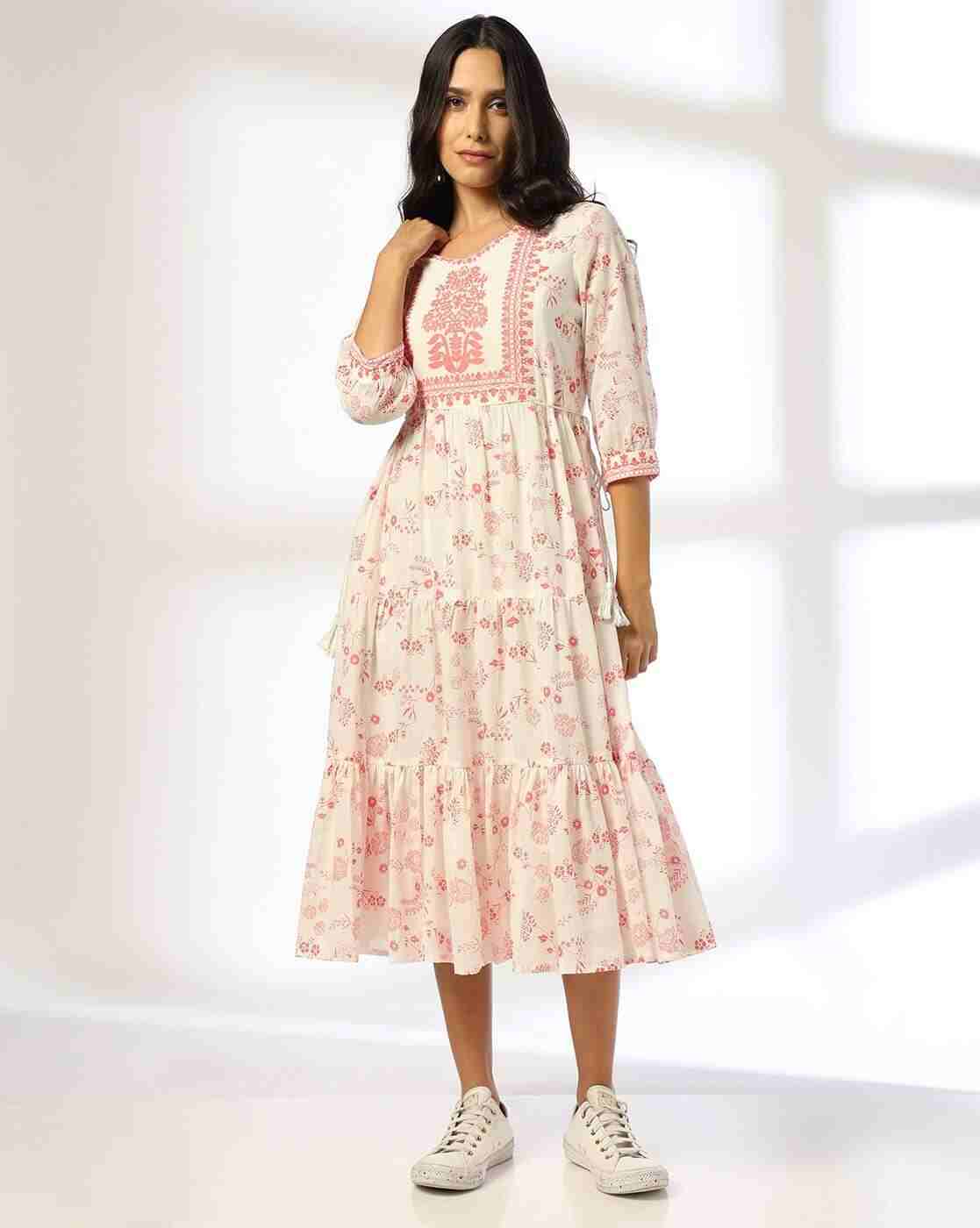 FUSION | Women Floral Print Tiered Dress|0