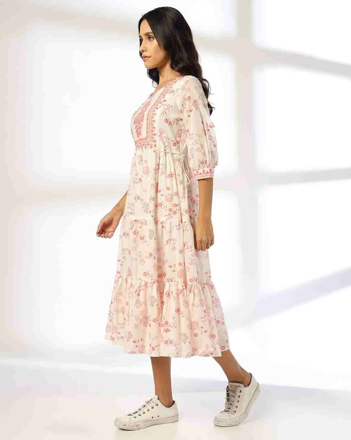 FUSION | Women Floral Print Tiered Dress|1